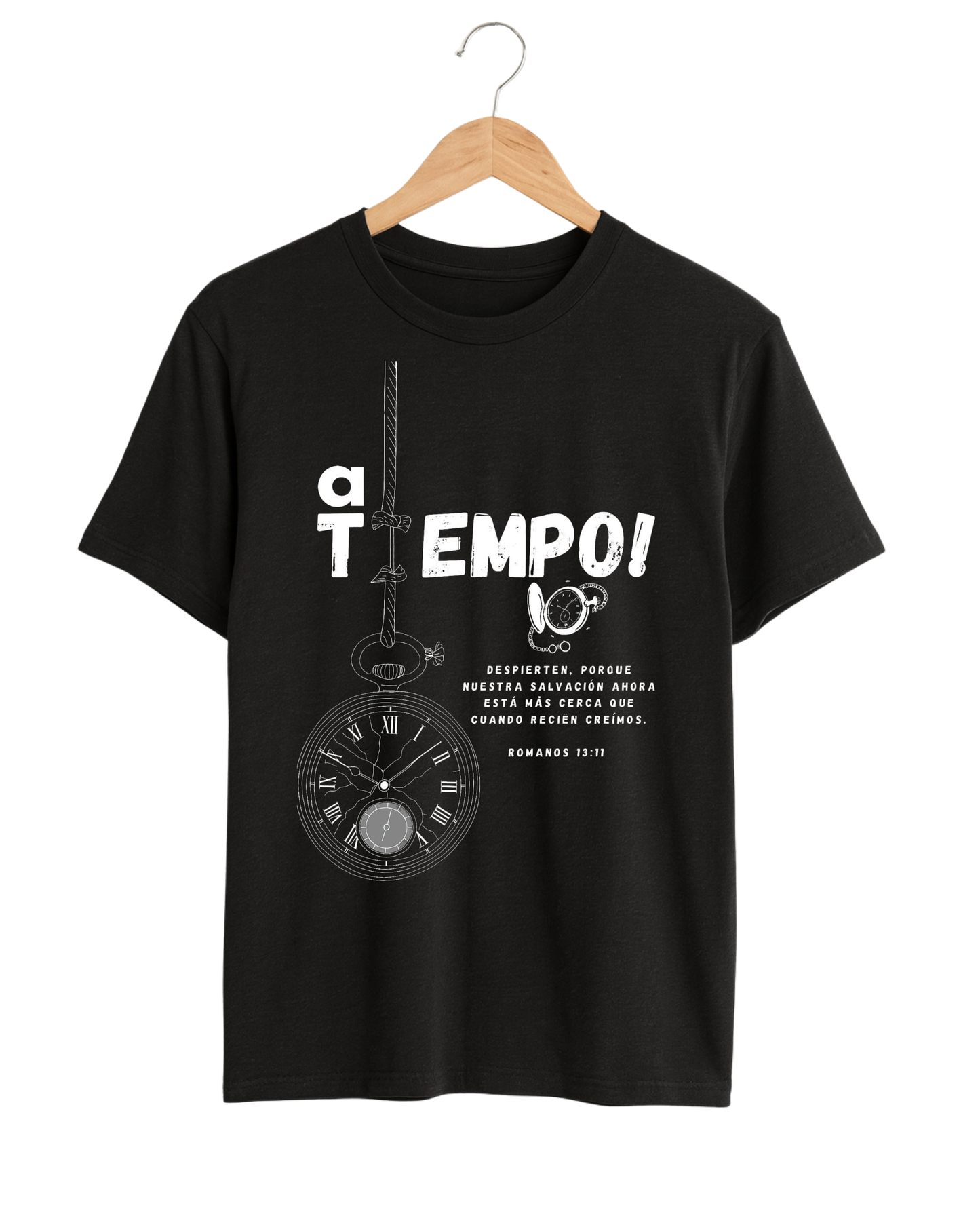 In Time Romans 13-11 pocket watch minimalist premium heavyweight cotton t-shirt by ECP Collection