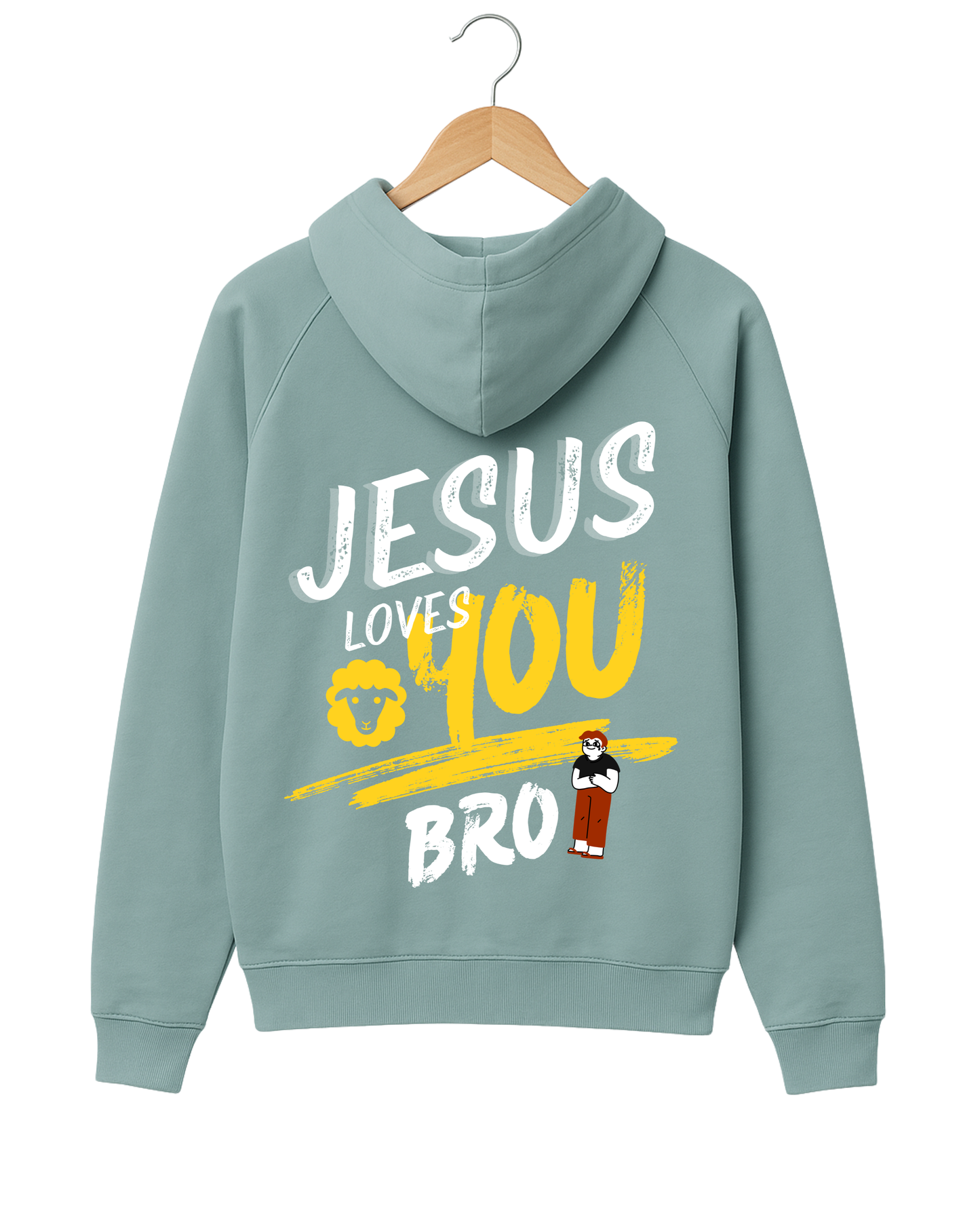 "Jesus Loves You Bro" Minimalist Christian Heavy Core Hoodie | ECP Collection