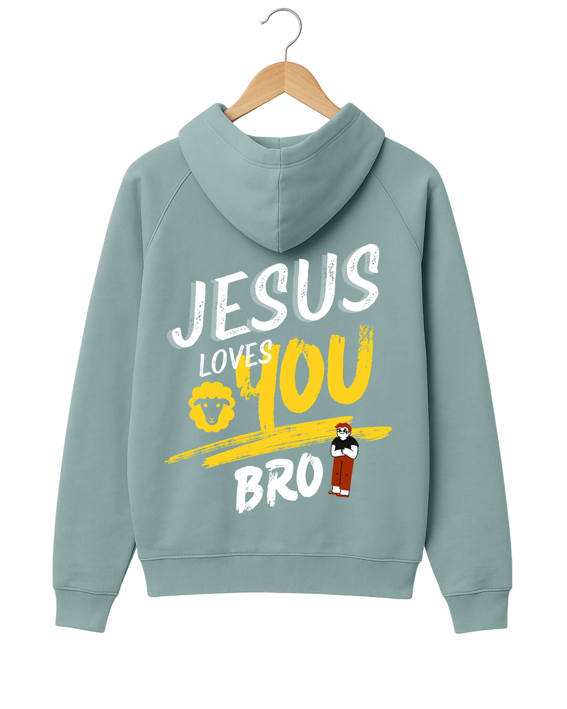 "Jesus Loves You Bro" Minimalist Christian Heavy Core Hoodie | ECP Collection