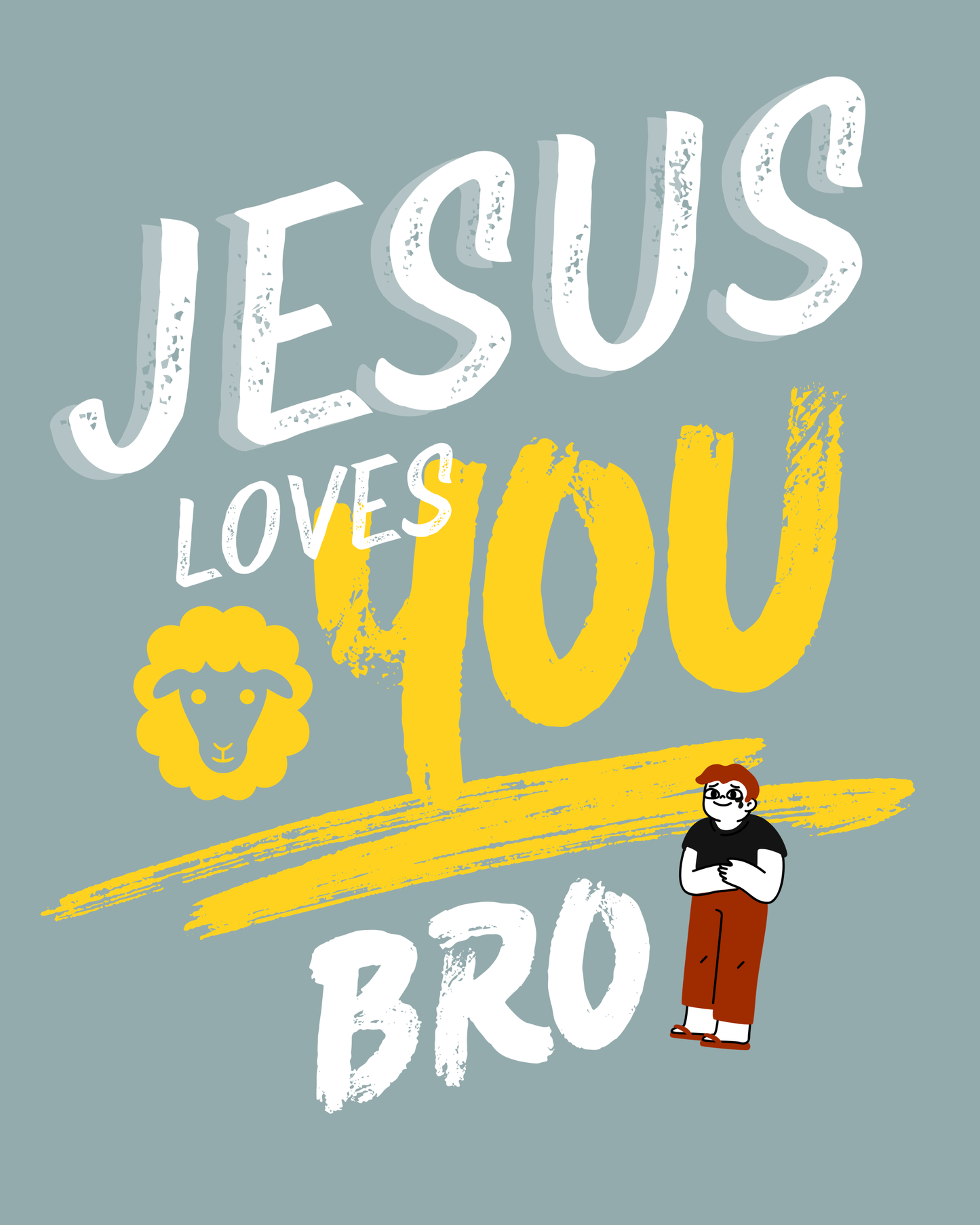 "Jesus Loves You Bro" Minimalist Christian Heavy Core Hoodie | ECP Collection