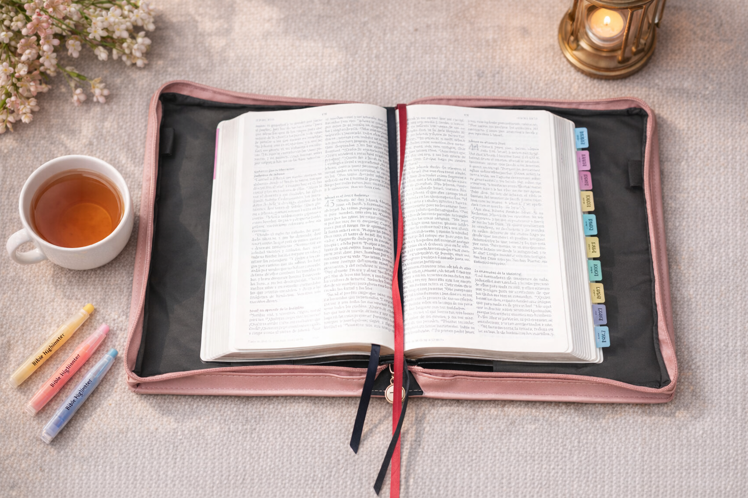 Be Still & Know – Pink Floral Faux Leather Bible Cover