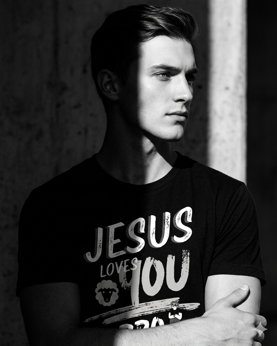 "Jesus Loves You Bro" T-Shirt - Minimalist Black | ECP Collection