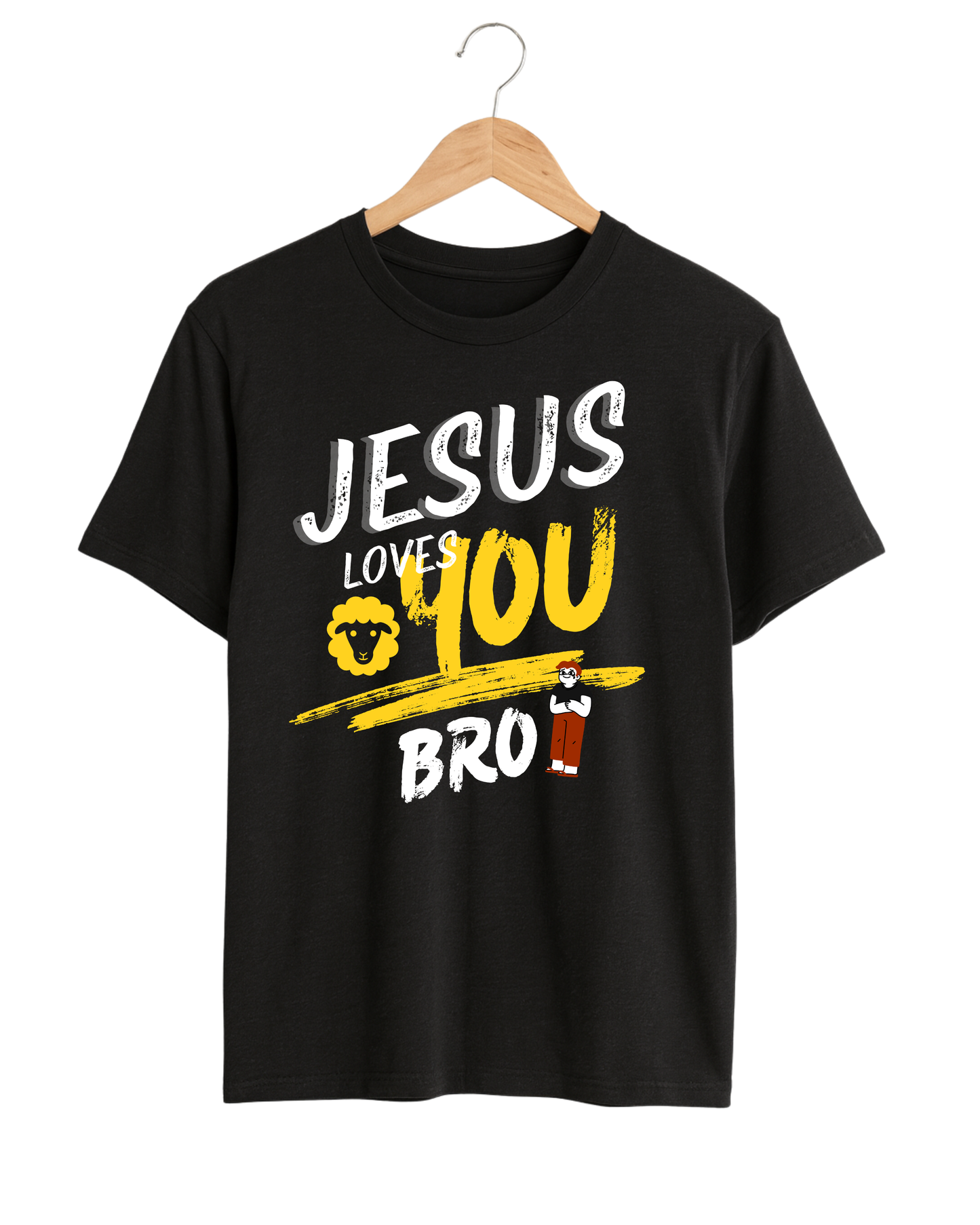 "Jesus Loves You Bro" T-Shirt - Minimalist Black | ECP Collection